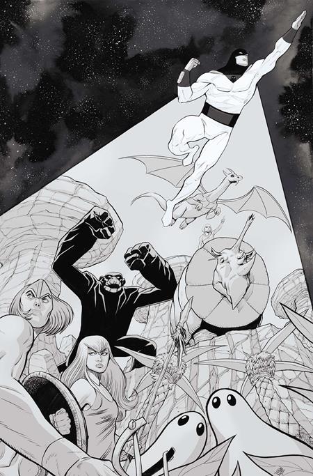 SPACE GHOST VS THE HERCULOIDS #1 CVR O INC 1:5 DREW MOSS LINE ART VIRGIN VAR (PRESALE 9/16/26)