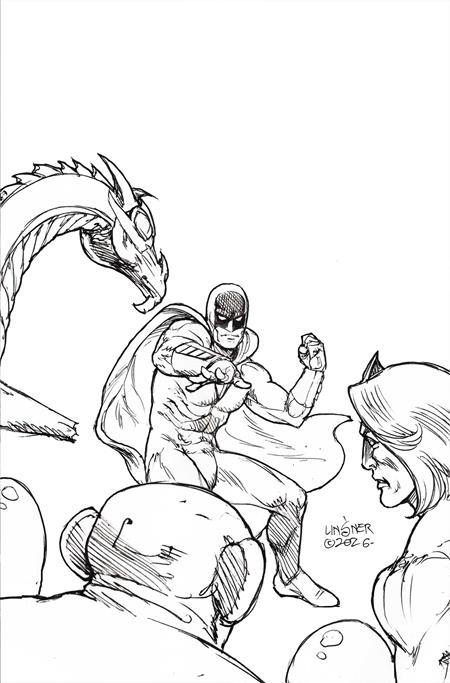 SPACE GHOST VS THE HERCULOIDS #1 CVR P INC 1:7 JOSEPH MICHAEL LINSNER LINE ART VIRGIN VAR (PRESALE 9/16/26)