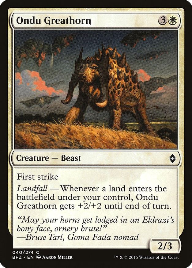 Ondu Greathorn | 40 | Battle for Zendikar