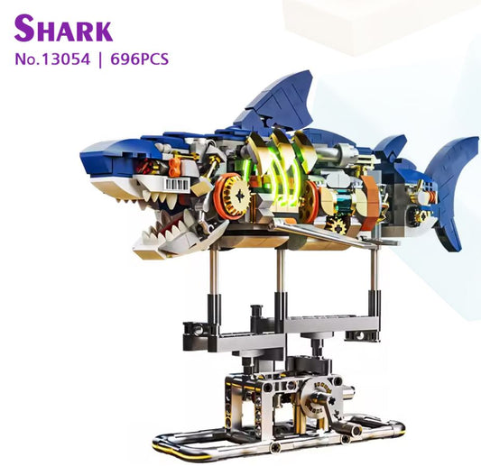 13054 Mechanical Shark Building Blocks 696PCS