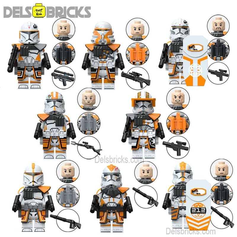 212th Battalion Clone Troopers set of 8 Star Wars Lego Minifigures Custom Toys