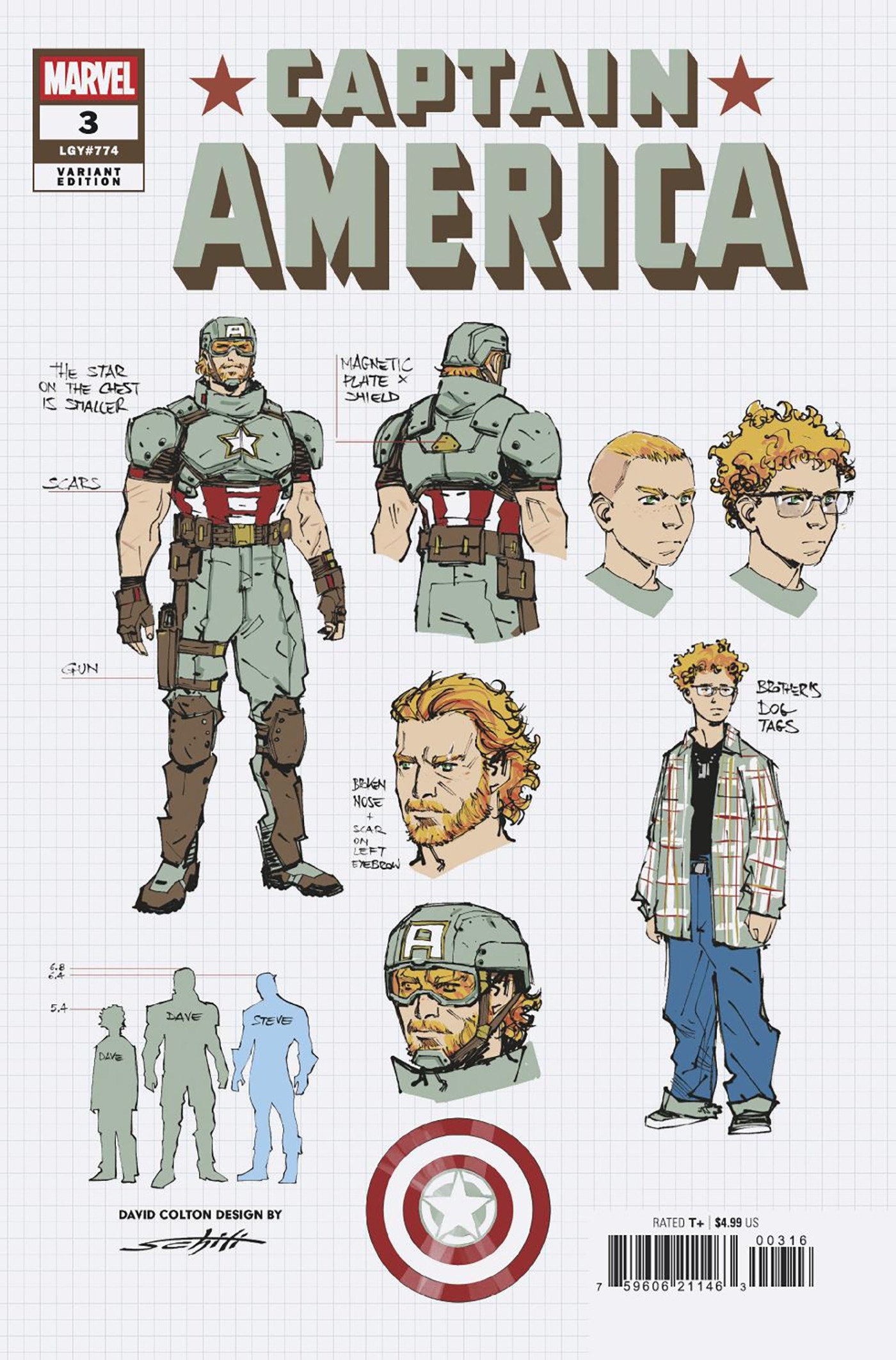 Captain America #3 Valerio Schiti Design Variant 1:10