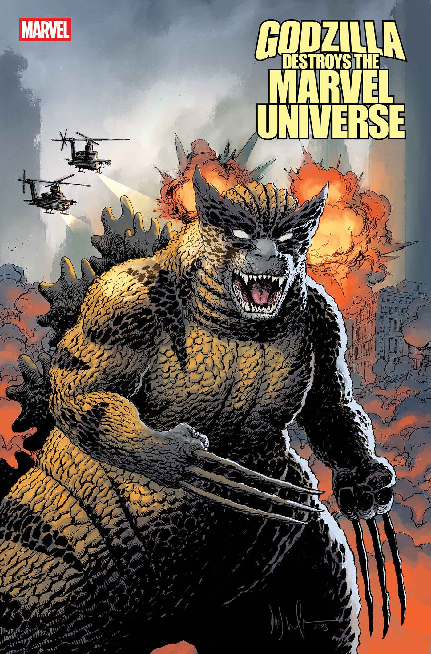 Godzilla Destroys The Marvel Universe #4 Dave Wachter Wolverine Zilla