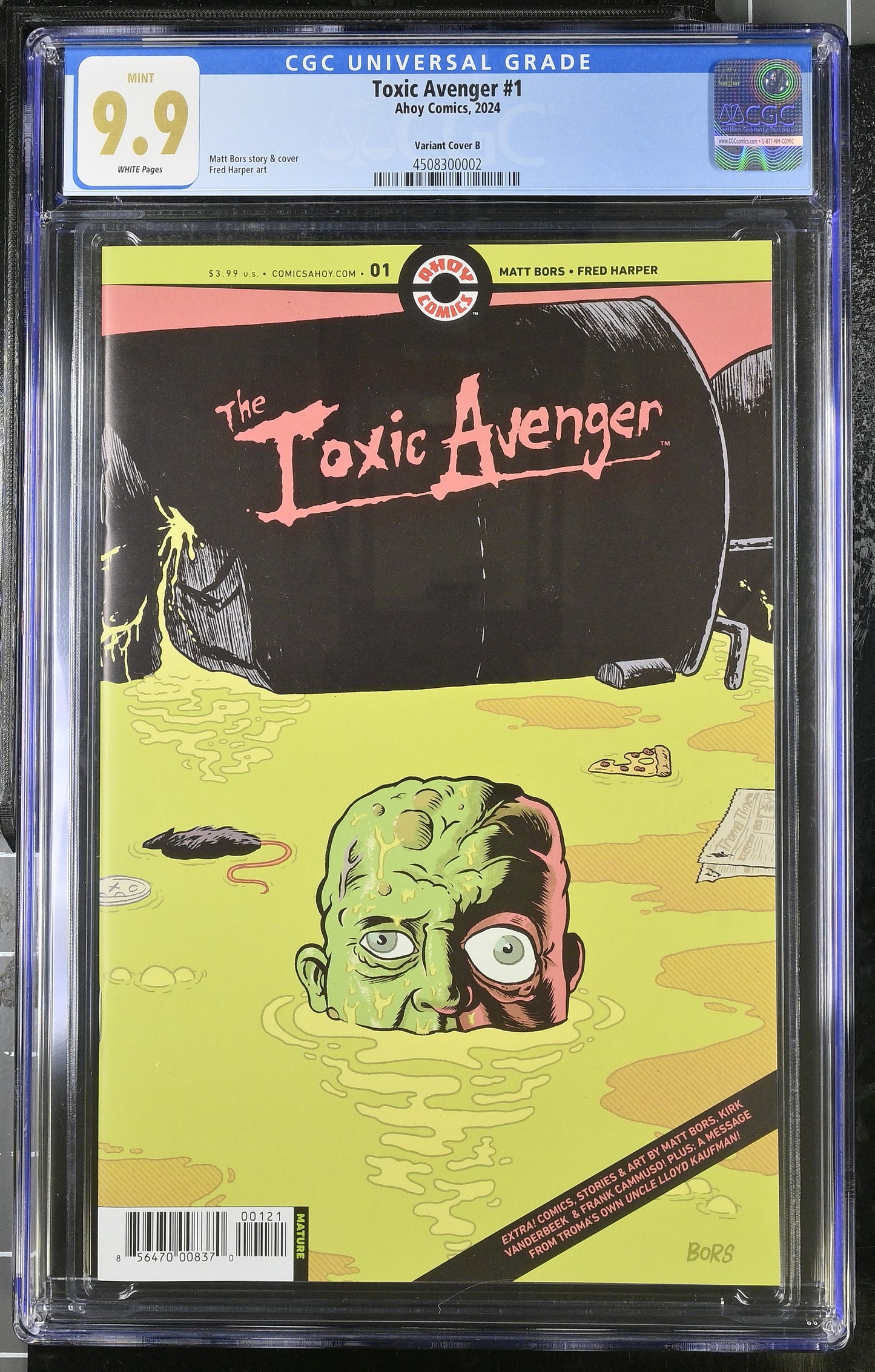 💎Toxic Avenger #1 Cover B 1:3 Matt Bors Unlock Variant - CGC 9.9!