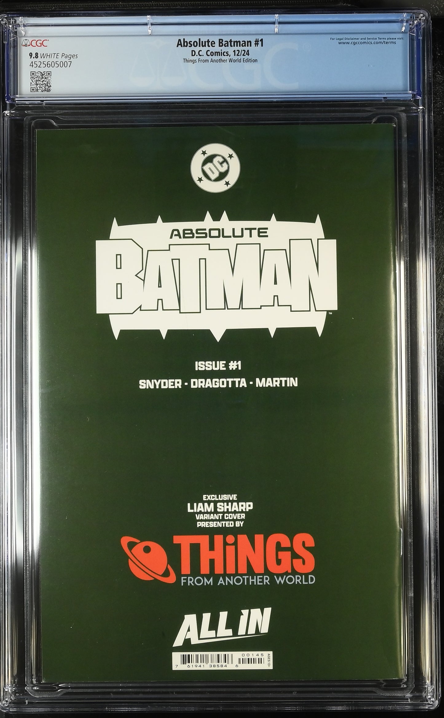 ABSOLUTE BATMAN #1 LIAM SHARPE EXCLUSIVE CGC 9.8