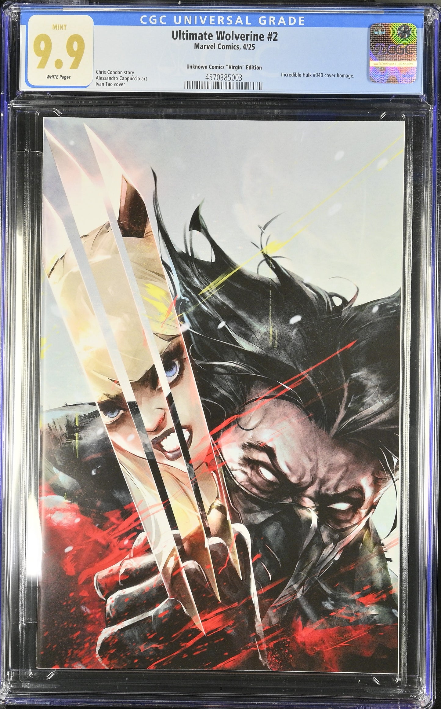 💎Ultimate Wolverine #2 Exclusive Ivan Tao Virgin - CGC 9.9