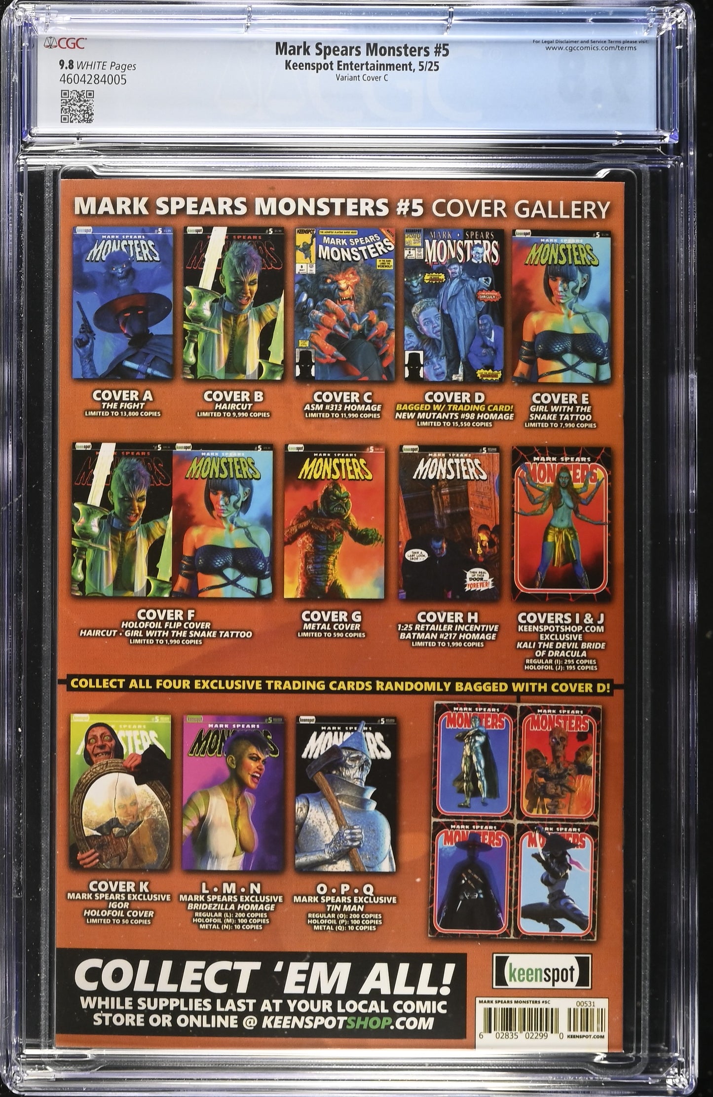 MARK SPEARS MONSTERS #5 CVR C ASM #313 HOMAGE CGC 9.8