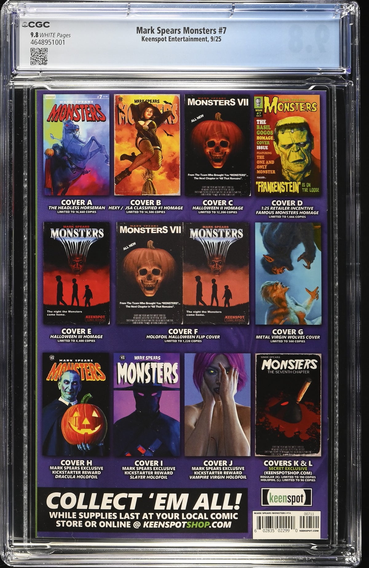 MARK SPEARS MONSTERS #7 CVR A - CGC 9.8
