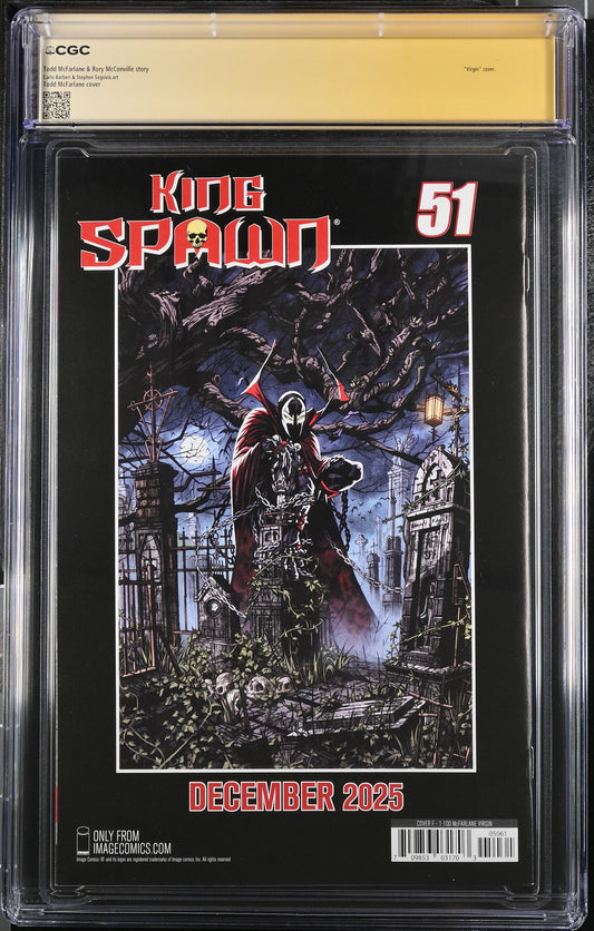 King Spawn #50 1:100 Variant | McFarlane Signed | CGC 9.8 | Custom Label