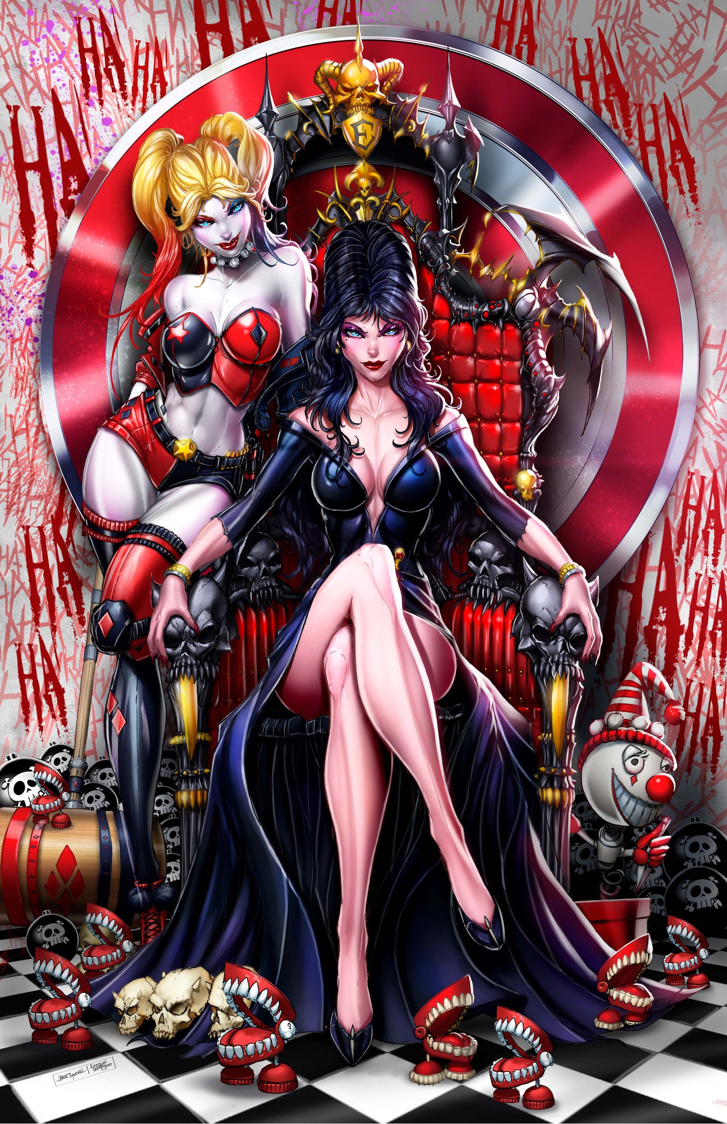 NYCC Harley Quinn X Elvira #1 Red Virgin Foil