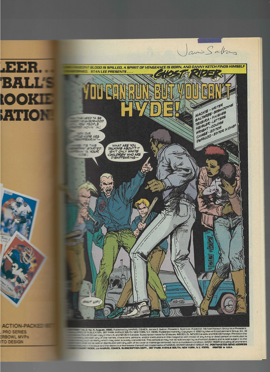 Ghost Rider, Vol. 2 #4b Signed by Javier Saltares (No COA)