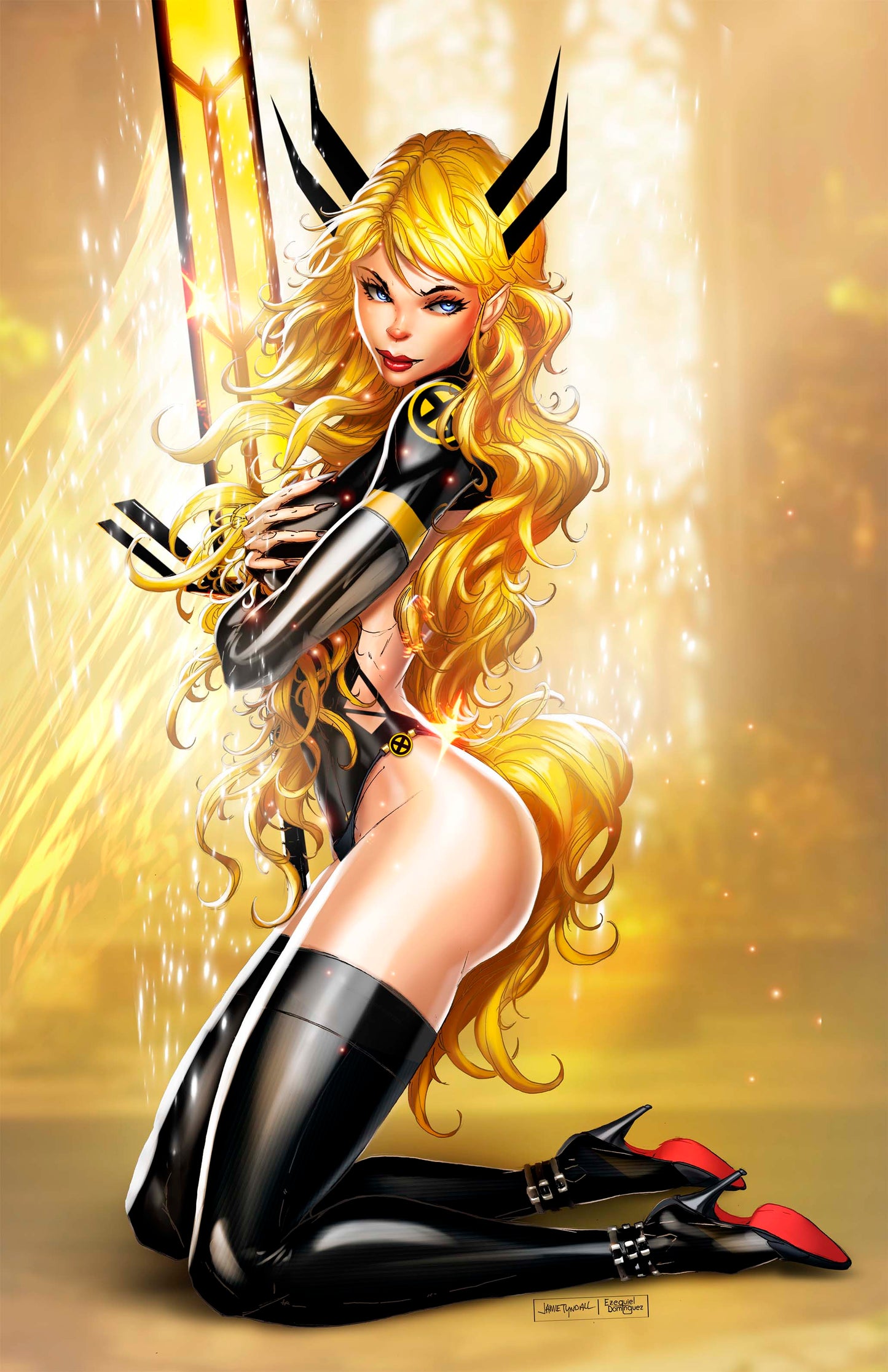 2025 Mutant Sorceress Kneeling Yellow Metal Cosplay Comic