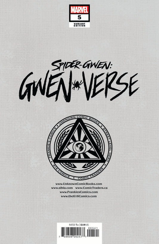 Spider-Gwen: Gwenverse #5 Unknown Comics Greg Land Exclusive Homage Virgin Var (08/24/2022)