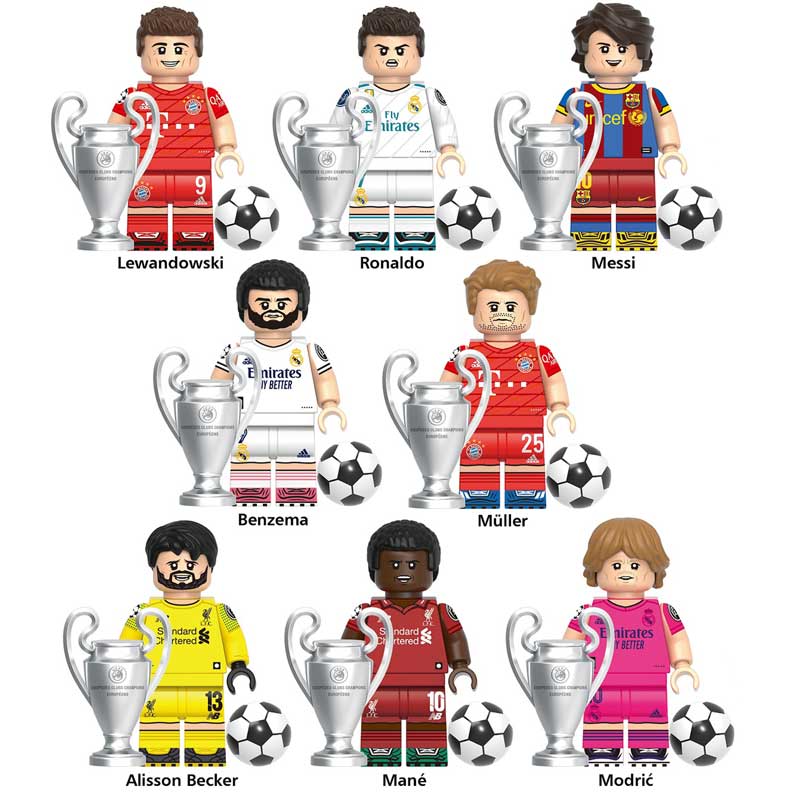 Sports Soccer Icons Minifigure Set of 8 World Cup Football