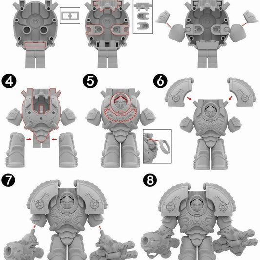 Warhammer 40,000 Saturnine Terminator set of 4 Big Minifigures