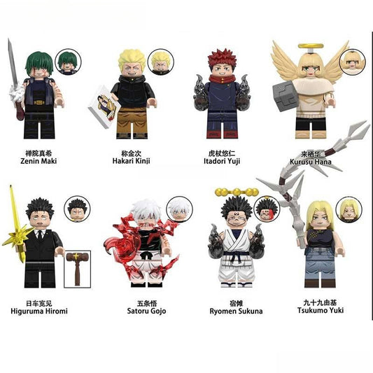 Jujutsu kaisen set of 8 Lego Anime Minifigures Custom Toys 1
