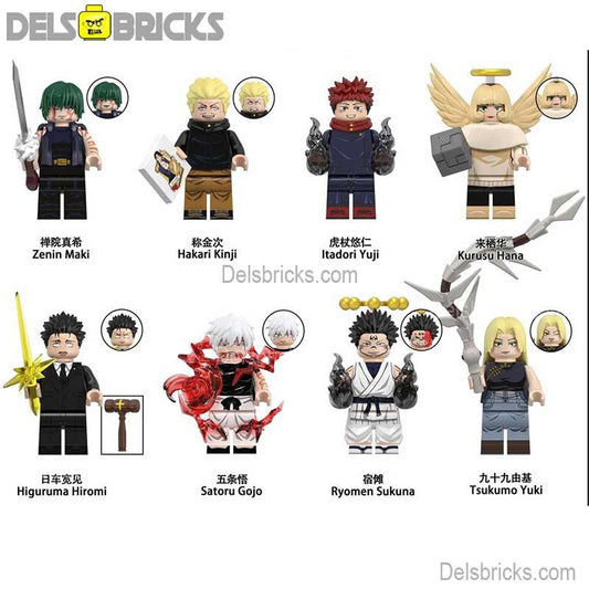 Jujutsu kaisen set of 8 Lego Anime Minifigures Custom Toys 1