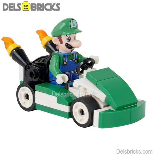 Luigi Kart Brothers Super Mario Lego Minifigures Custom Toys