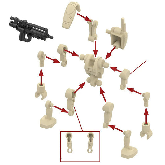 Star Wars Battle Droid Commander Clone Wars Minifigure with Updated Design