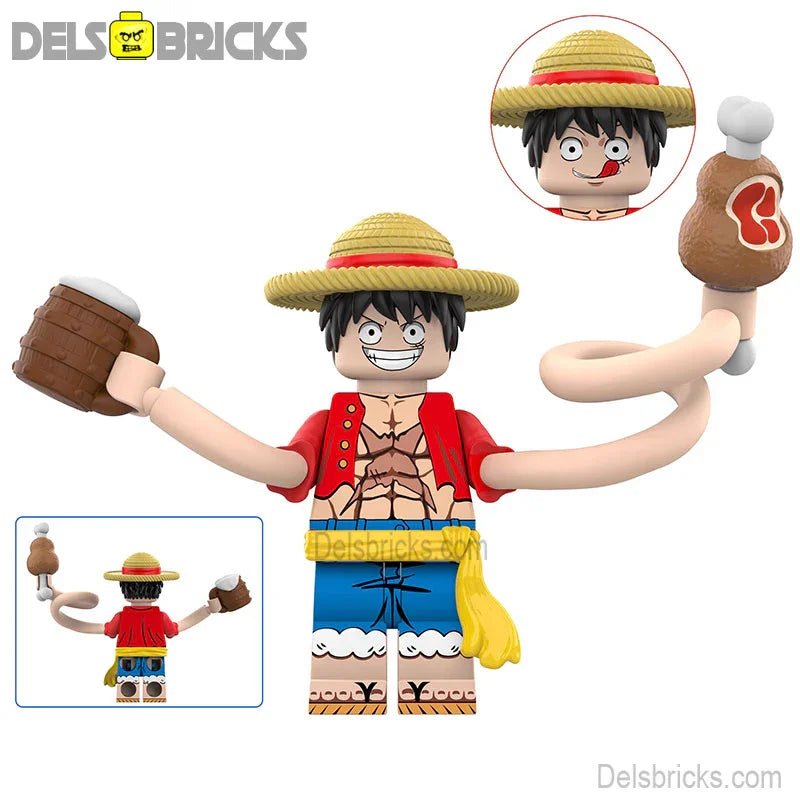 Monkey D Luffy stretched arms One Piece Lego Anime Minifigures Custom Toys 7