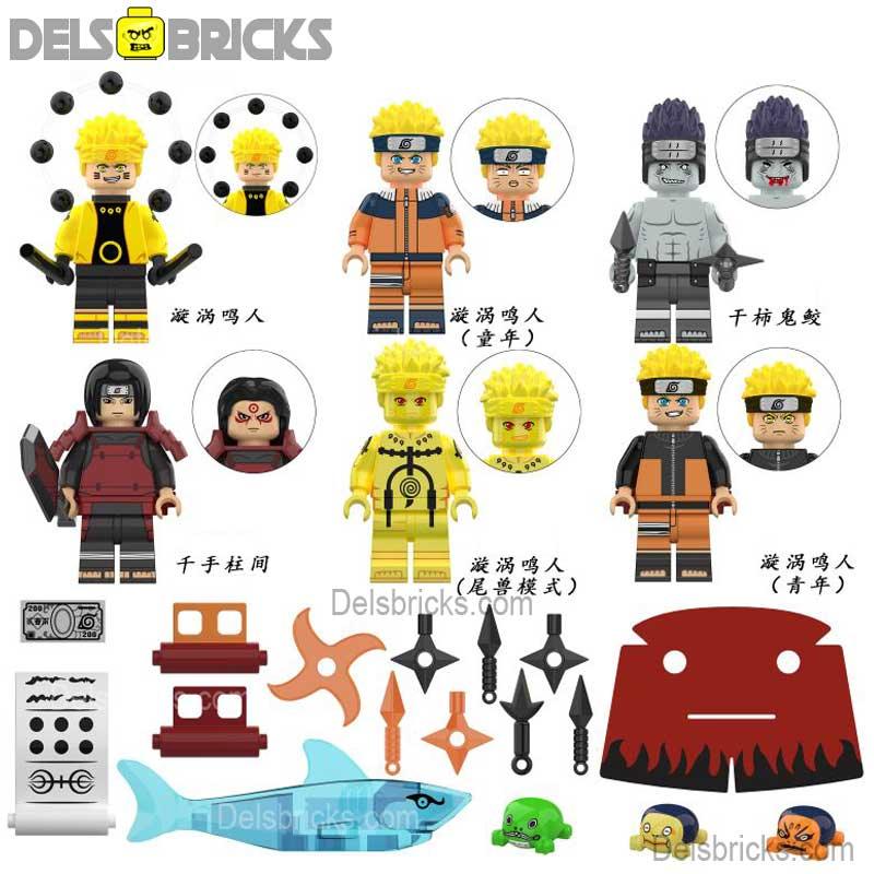Anime Lego Minifigures: Naruto Custom Set (6 Pcs) - Collectible Uchiha Building Blocks S2