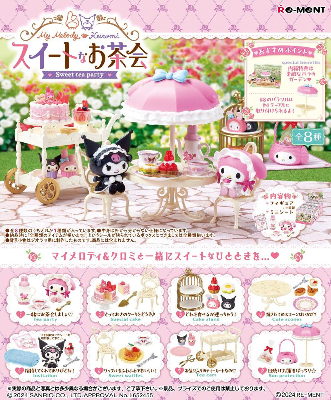 Re-Ment Sanrio My Melody and Kuromi Sweet Tea Party Blind Box - 1 Random Figure