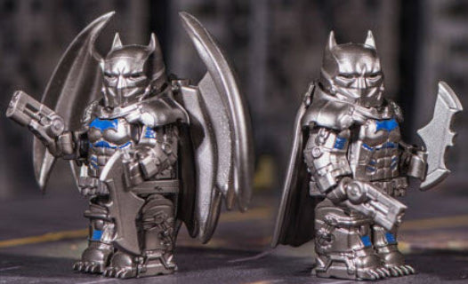 Silver Custom Dark Knight Armored Hero Minifig