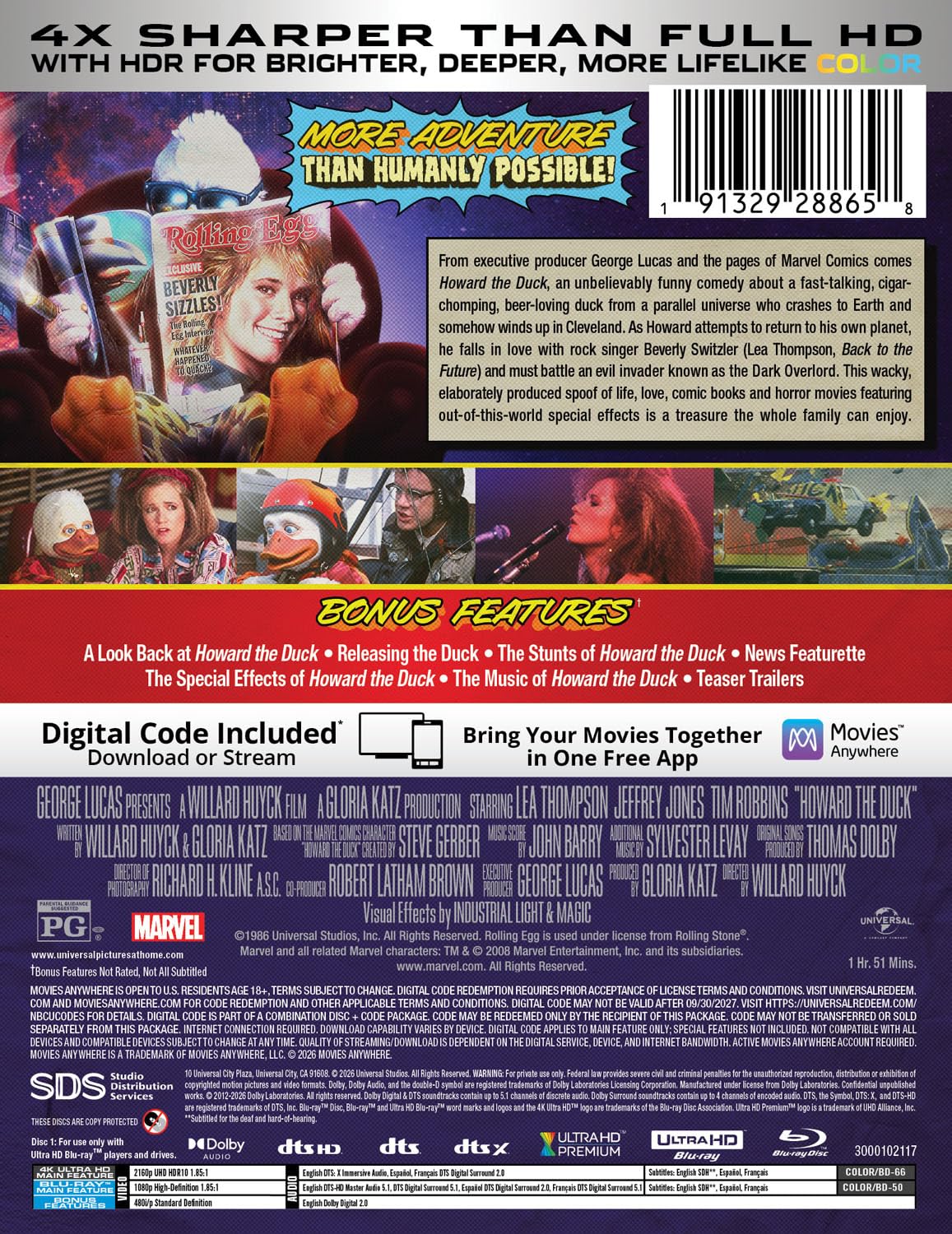 Howard the Duck - 40th Anniversary Limited Edition Steelbook (4K Ultra HD + Blu-ray + Digital)