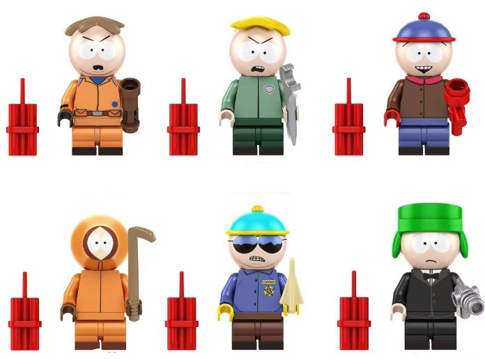Cartoon Town Crew Custom Minifig Set (6-Pack) – Funny Animated Friends