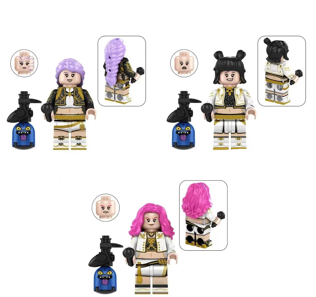 K-Pop Demon Squad Custom Minifig Set – Anime Idol Warriors Collection