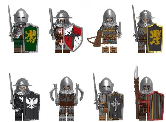 Medieval Warriors Custom Minifigure Set (8-Pack)