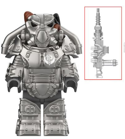 Fallout X-01 Power Armor Minifigure Grey – Advanced Wasteland Suit