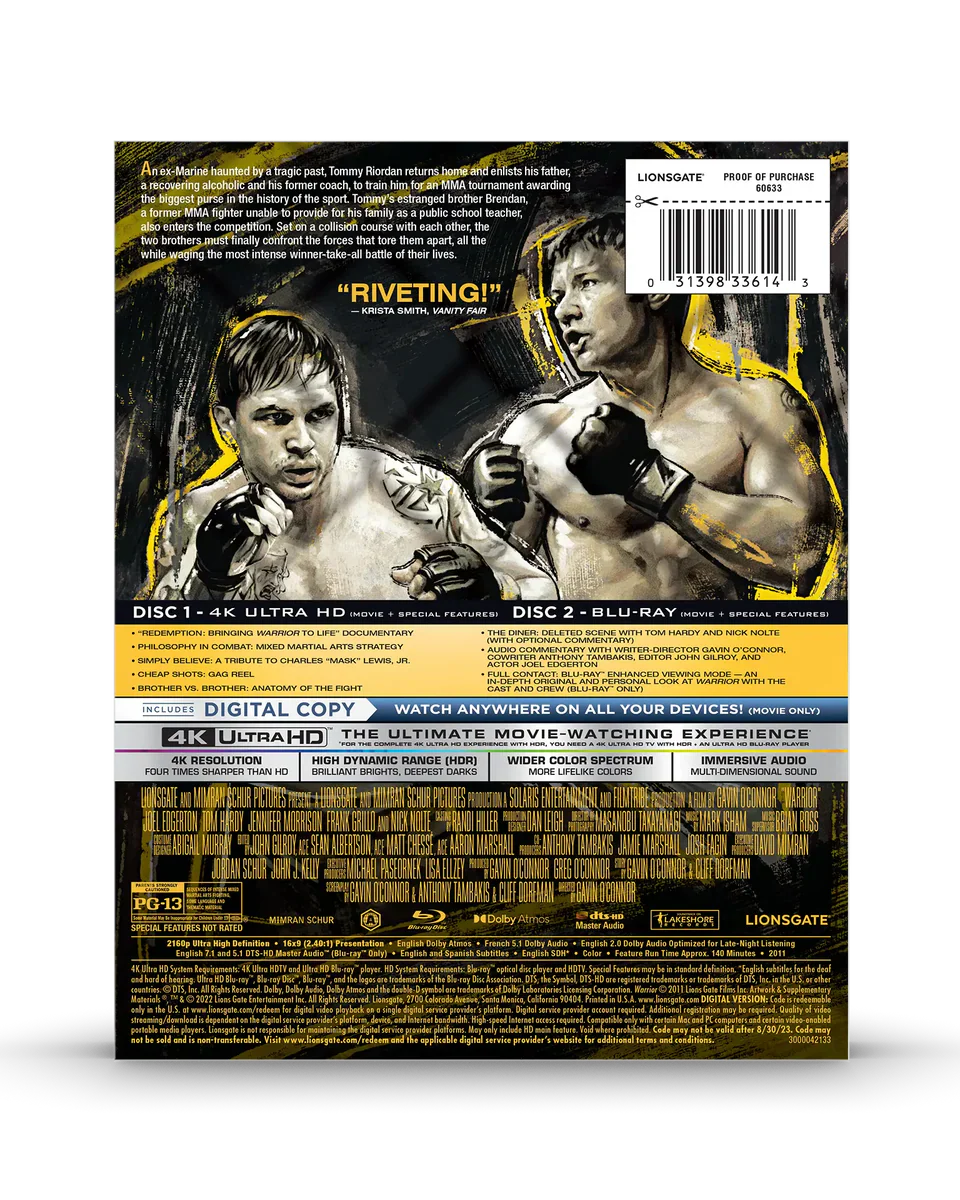 Warrior - Limited Edition Steelbook (4K Ultra HD + Blu-ray + Digital)