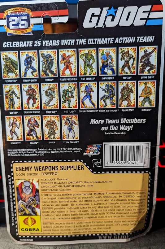 GI Joe 25th Anniversary Destro MOC Foil Card