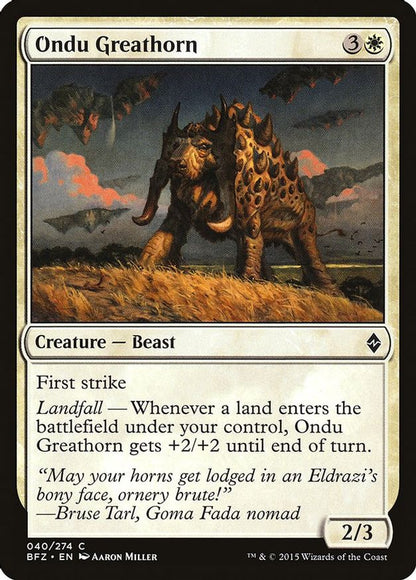 Ondu Greathorn | 40 | Battle for Zendikar