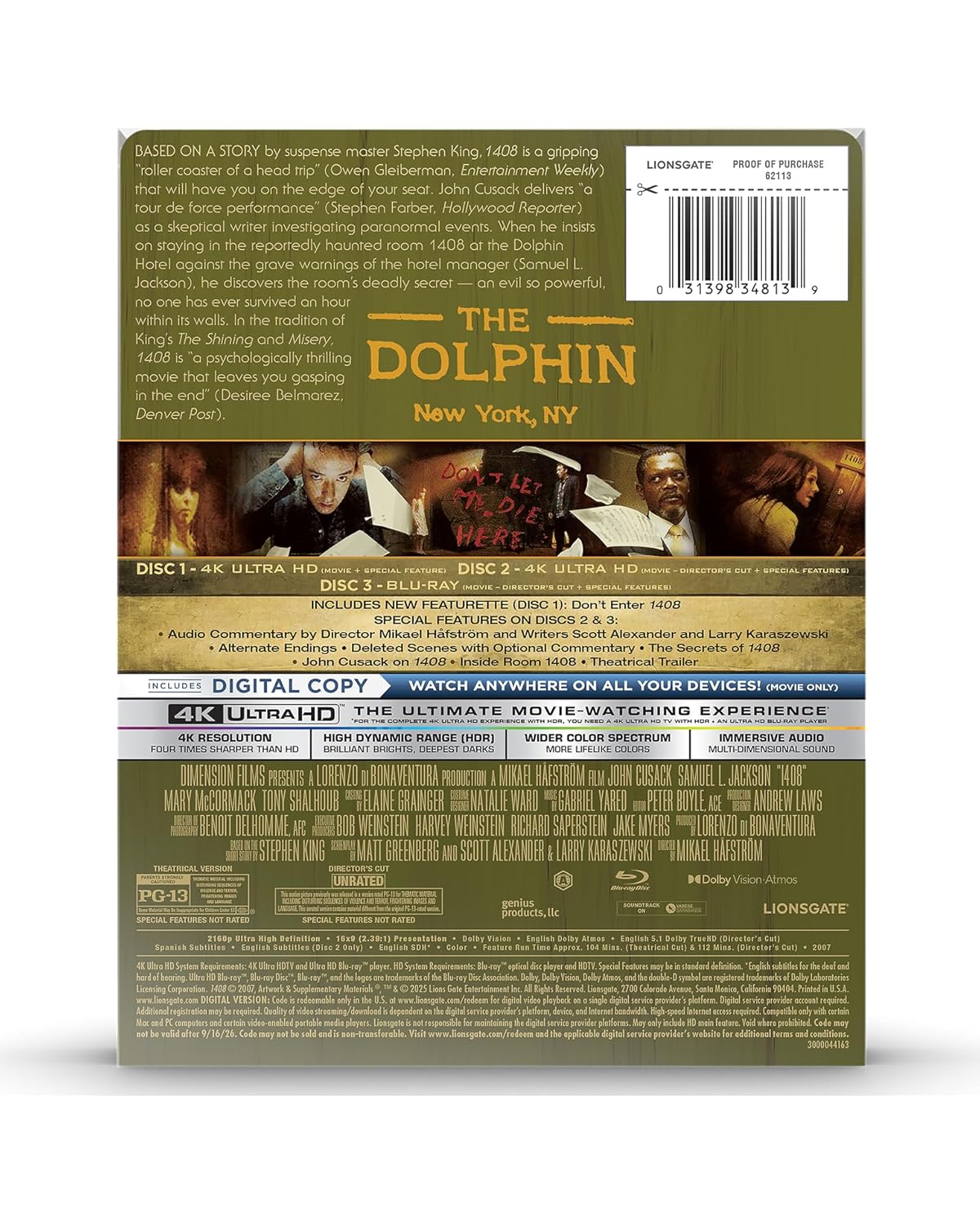 1408 - Limited Edition Steelbook (4K Ultra HD + Blu-ray + Digital)