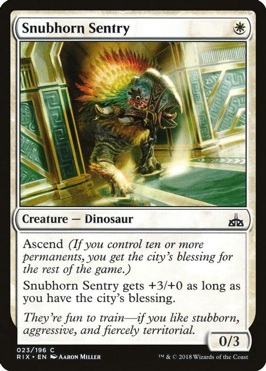 Snubhorn Sentry | 23 | Rivals of Ixalan