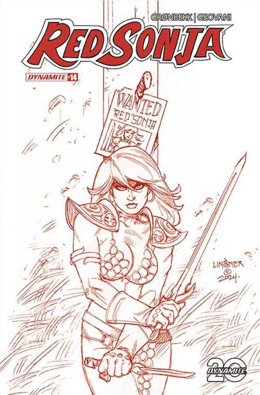 Red Sonja 2023 #14 Cover Q 1:10  Edition Linsner Fiery Red