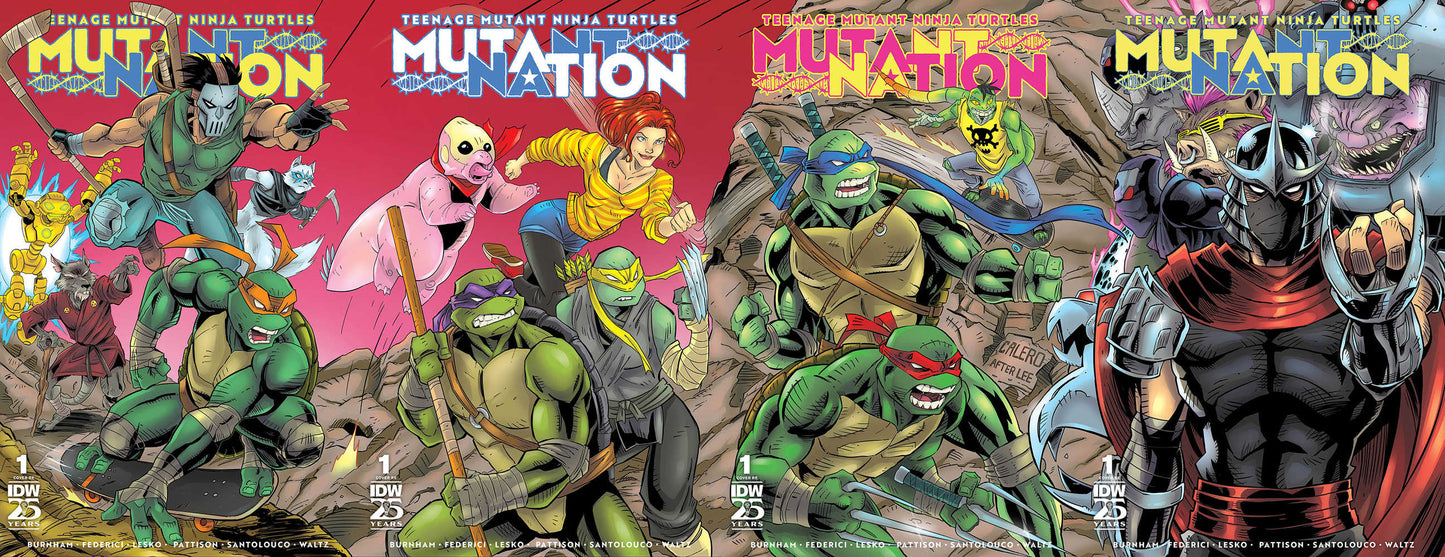 TMNT Mutant Nation #1 - 4 Connecting Set - Michael Calero Signed