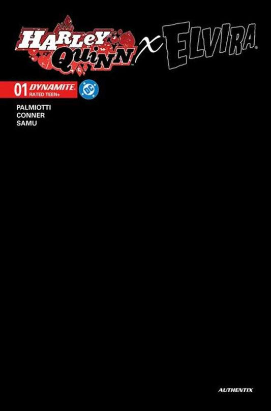 Harley Quinn X Elvira #1 Cover X All Hallows Eve Black Blank Authentix Foc Bonus Variant