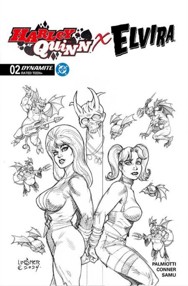 Harley Quinn X Elvira #2 Cover T Michael Linsner 1:7 (PRESALE 12/3/25)