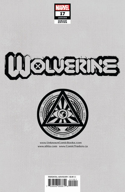 WOLVERINE #17 UNKNOWN COMICS ALAN QUAH EXCLUSIVE VAR (10/20/2021) (10/27/2021)