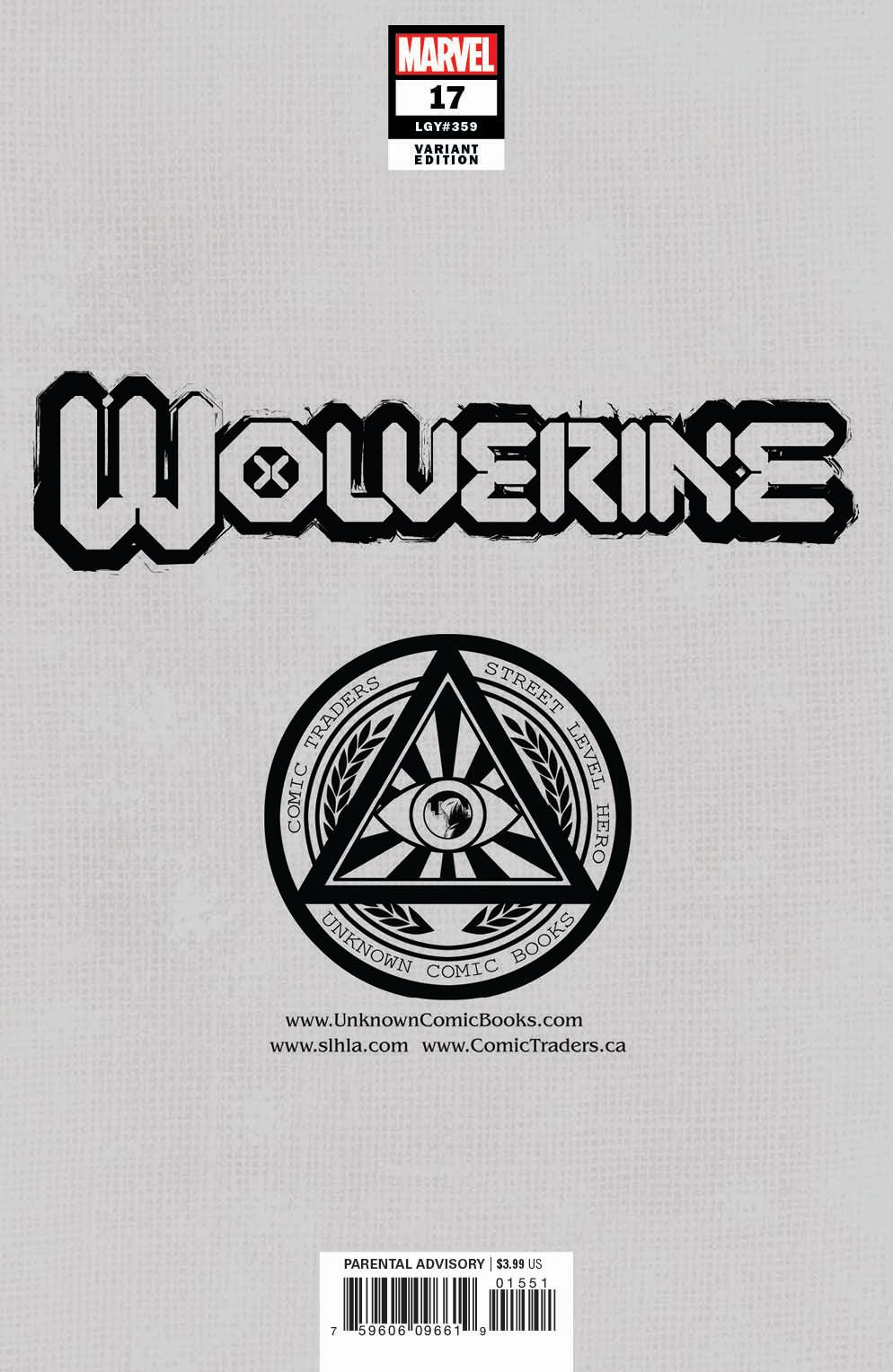 WOLVERINE #17 UNKNOWN COMICS ALAN QUAH EXCLUSIVE VIRGIN VAR (10/20/2021) (10/27/2021)