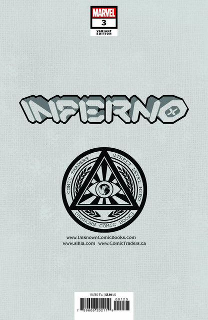 INFERNO #3 (OF 4) UNKNOWN COMICS DAVID NAKAYAMA EXCLUSIVE VIRGIN COLOR BLEED VAR (11/24/2021) (12/08/2021)