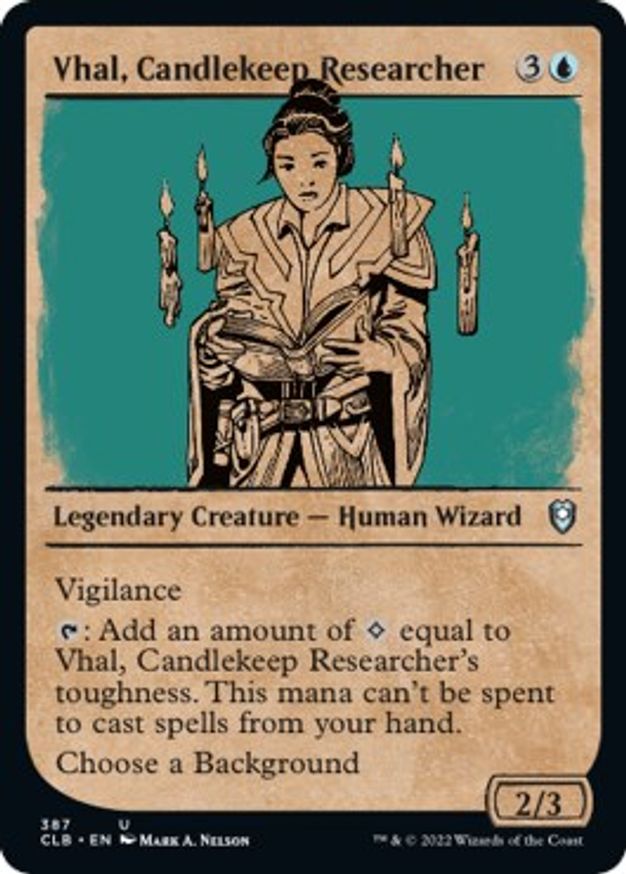 Vhal, Candlekeep Researcher (Showcase) | 387 | Commander Legends: Battle for Baldur's Gate