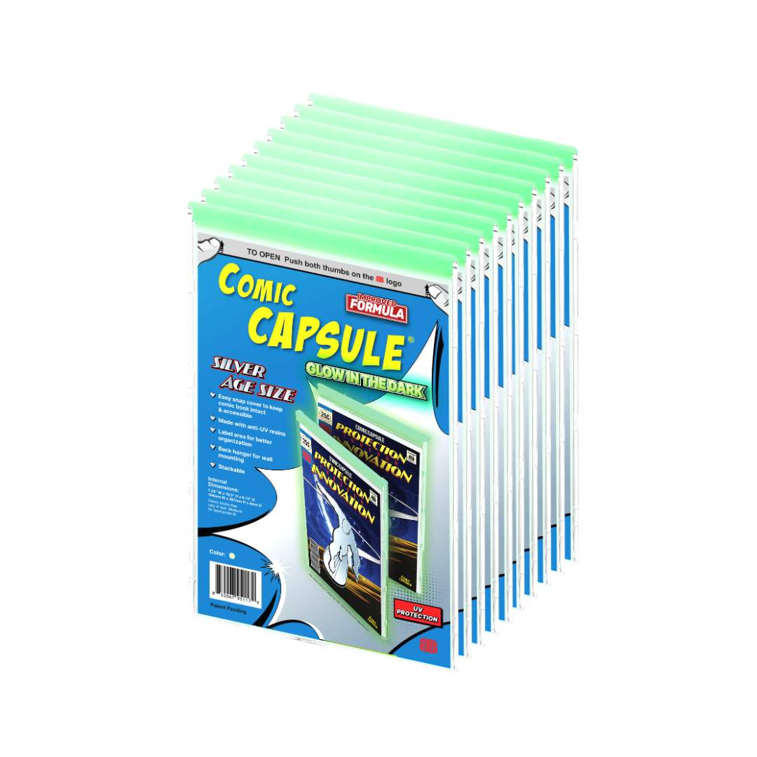 Glow in the Dark SILVER Age Size ComicCapsule