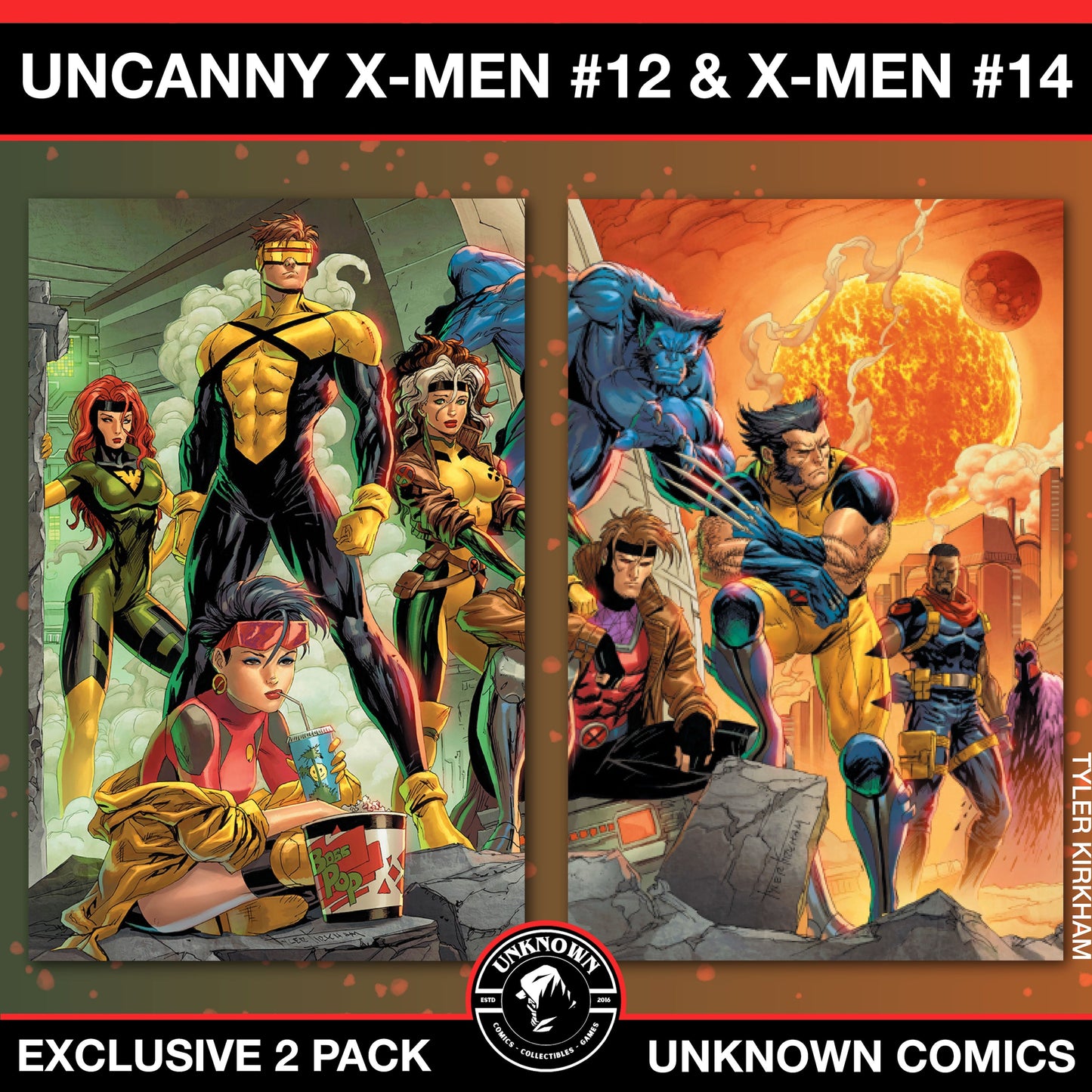 [2 PACK] Uncanny X-Men #12 | X-Men #14 Tyler Kirkham Connecting Covers Virgin Exclusive (04/02/2025)