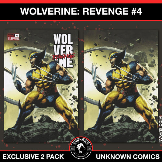 [2 Pack] Wolverine: Revenge - Red Band #4 MICO SUAYAN Connecting Cover Exclusive Var [Polybagged] Explicit Content (01/22/2025)