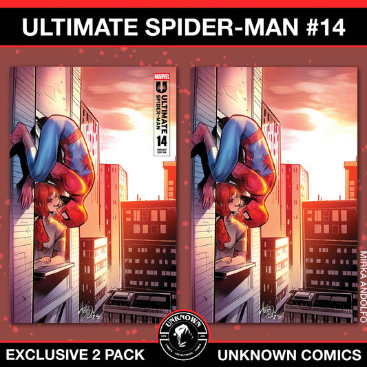 [2 PACK] Ultimate Spider-Man #14 Unknown Comic Mirka Andolfo Exclusive Var (02/12/2025) (02/26/2025)