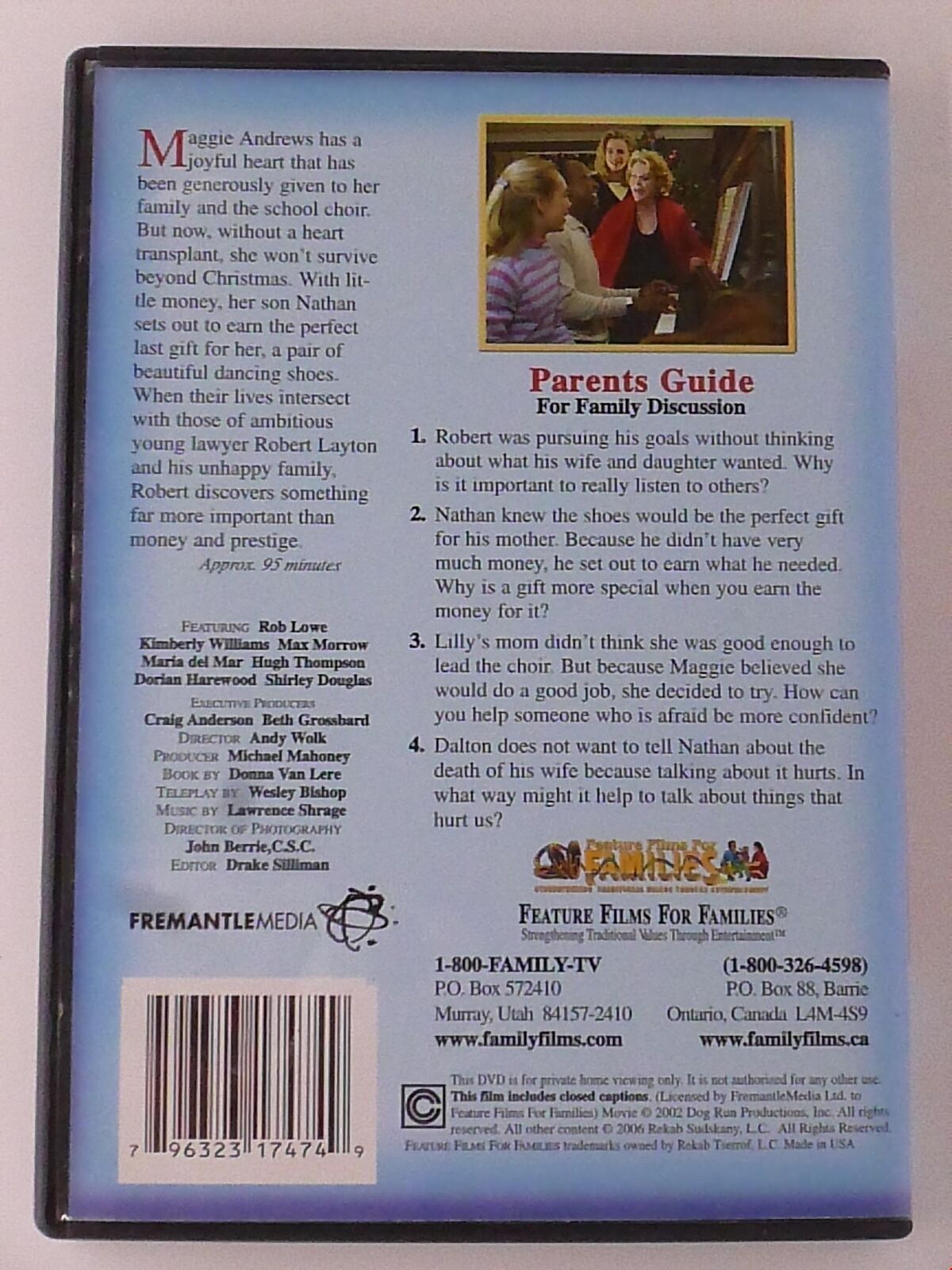 The Christmas Shoes (DVD, 2002, Feature Films for Families) - K7